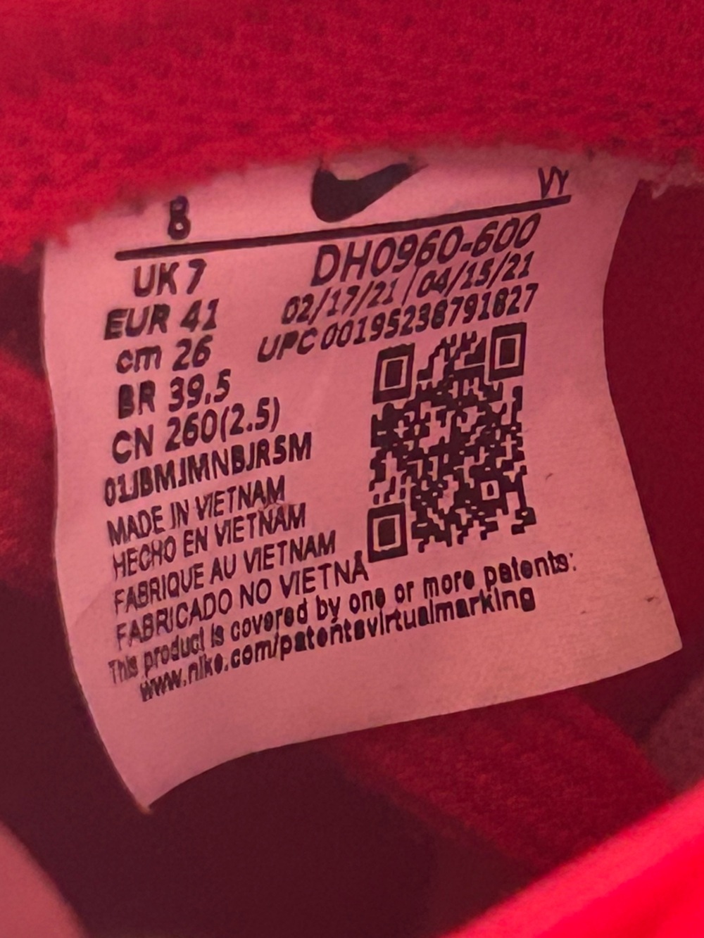 NIKE Dunk High SE 'First Use Pack - University Red'-Women’s size 9.5 (Men’s 8) - Picture 8 of 9